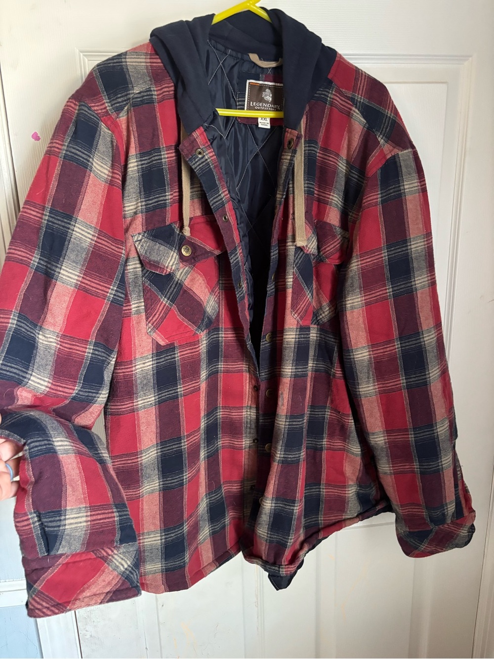 Legendary outfitters Red & Navy Plaid Hooded Jacket